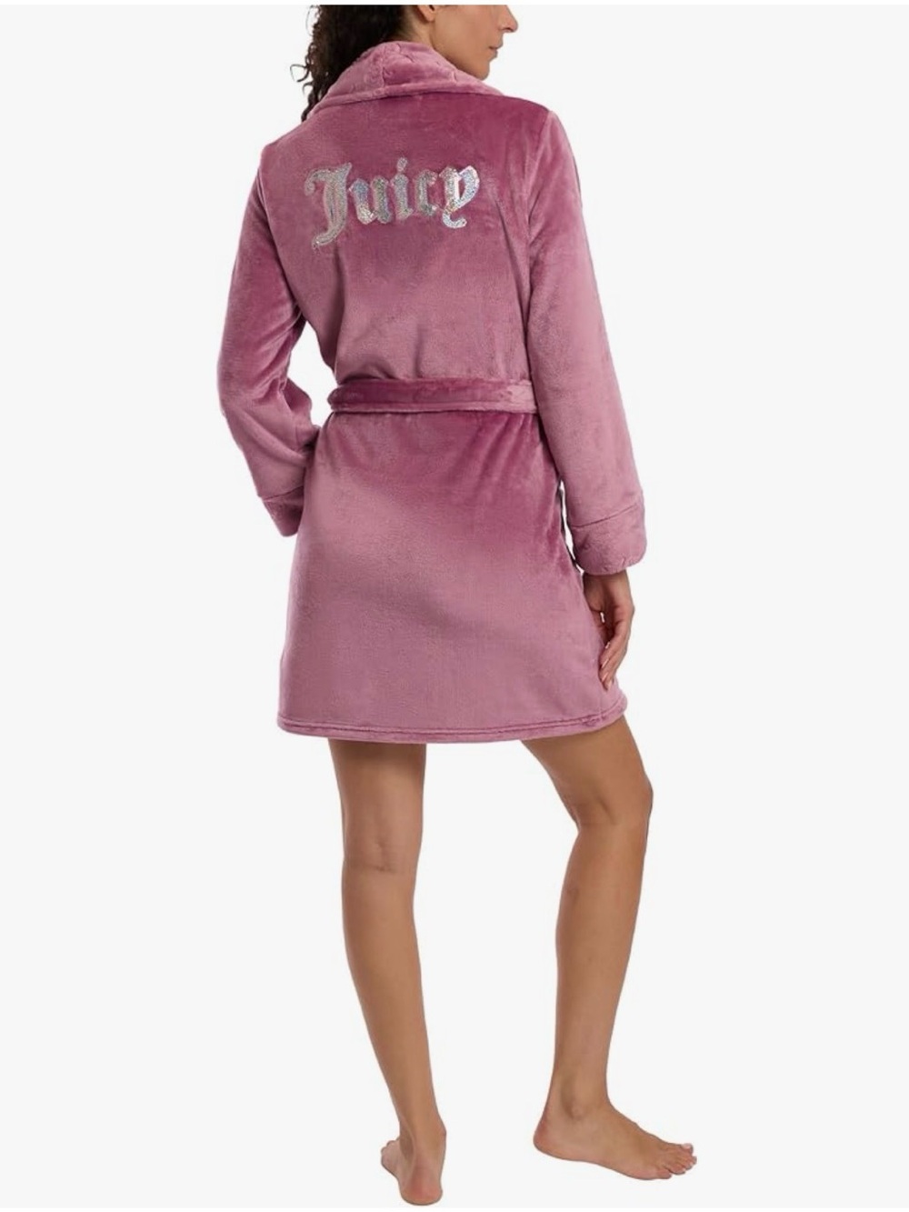 Juicy Couture NWT Ladies Super Soft Plush Shawl Collar Dressing Gown, Size L/XL